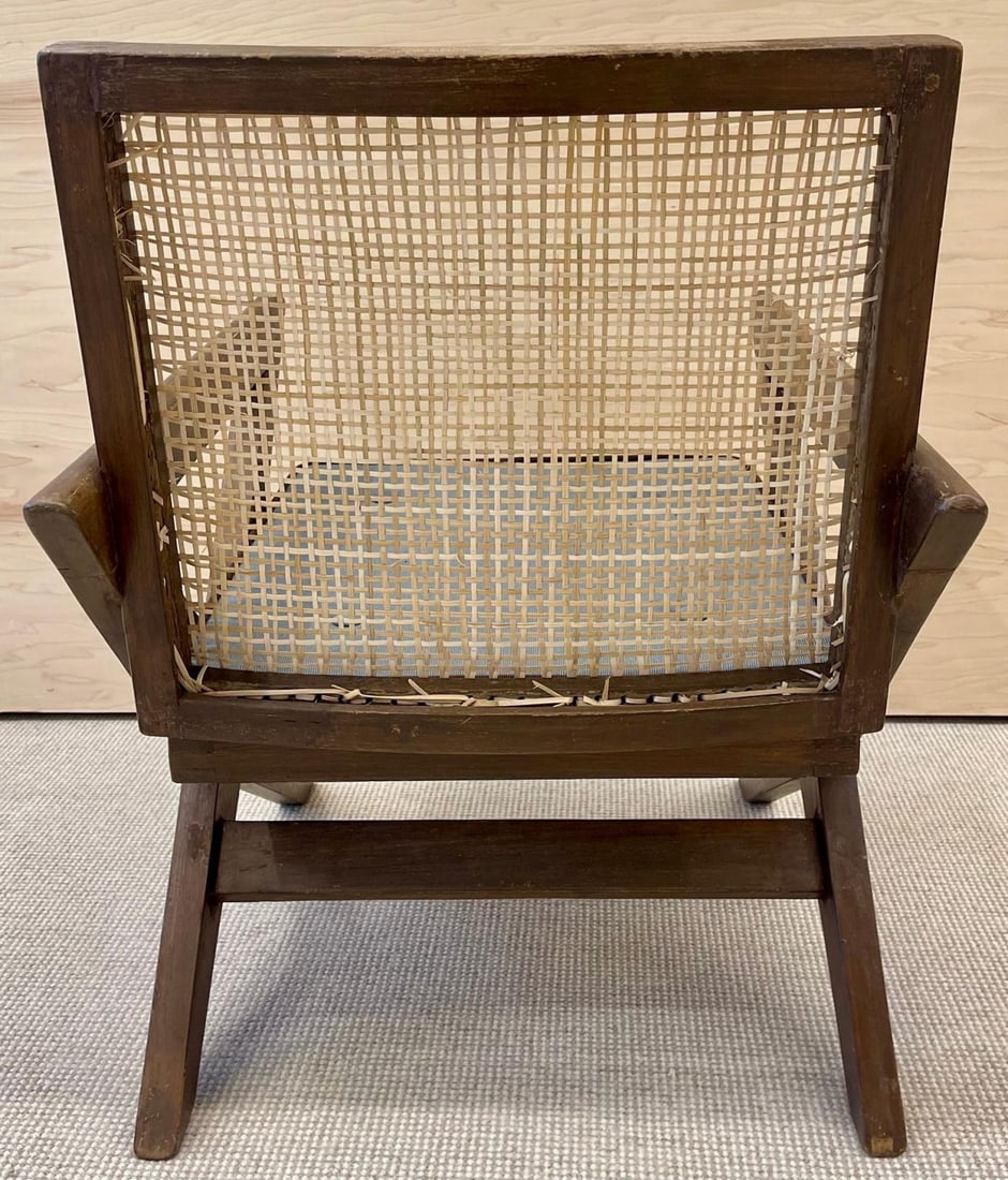 Pair of Pierre Jeanneret 'X', Armchair, Mid Century Modern, Teak, Cane, 1950s - 6