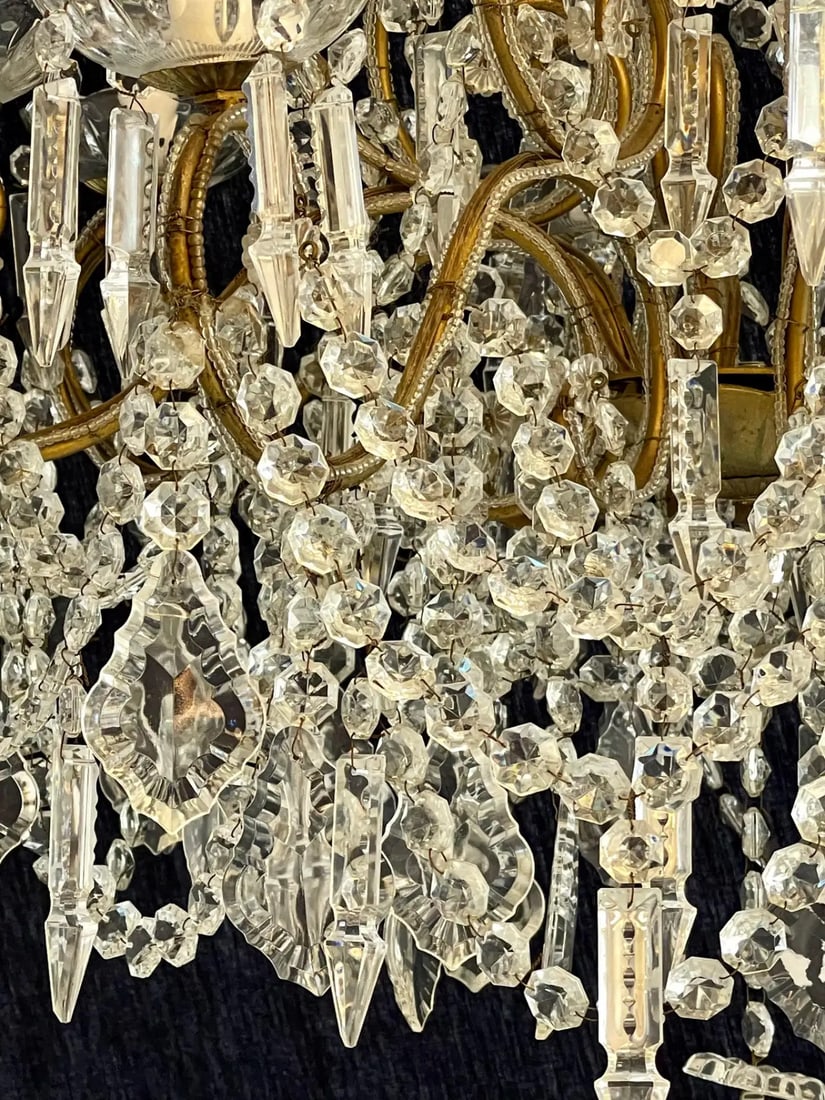 James Moder Crystal Venetian Style Chandelier. - 13
