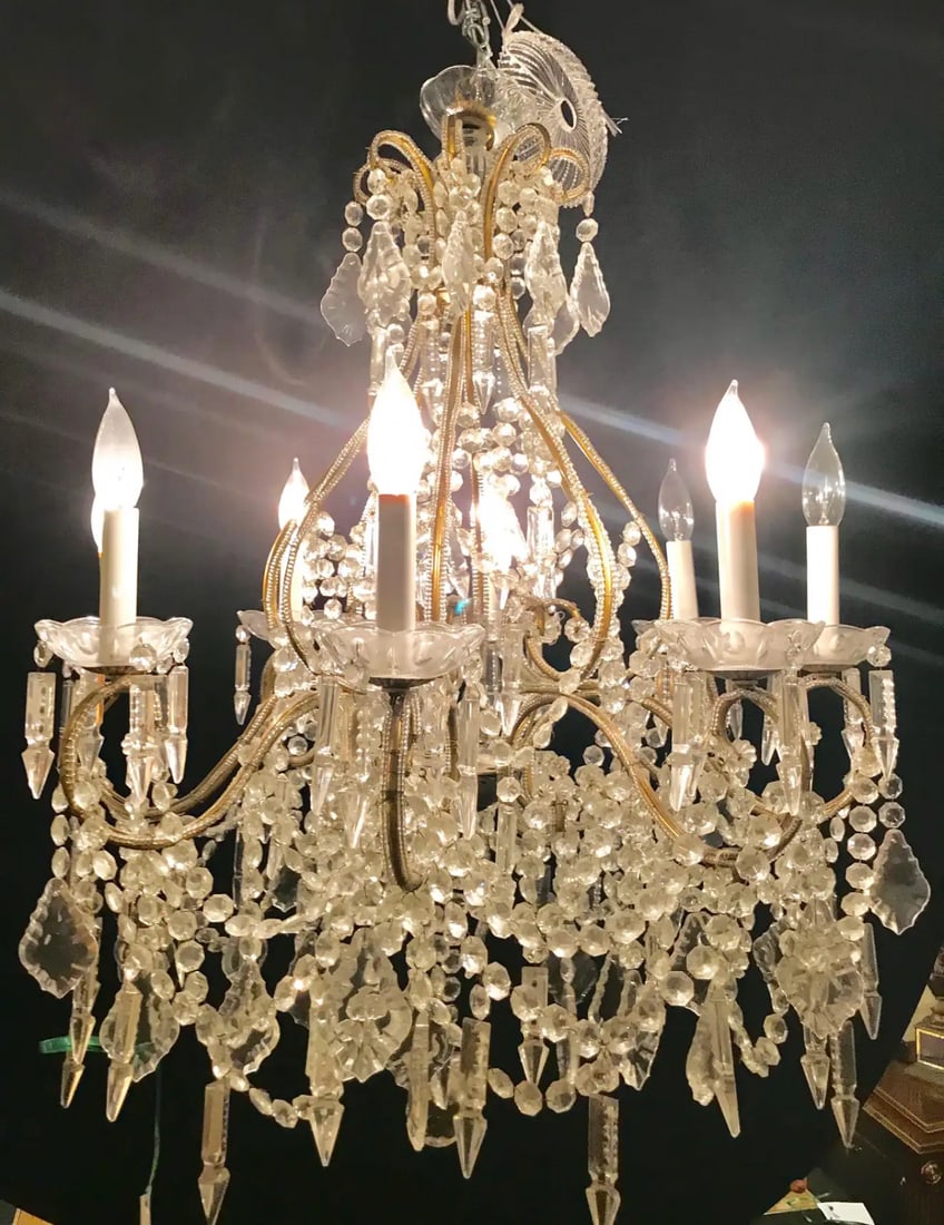 James Moder Crystal Venetian Style Chandelier. - 4