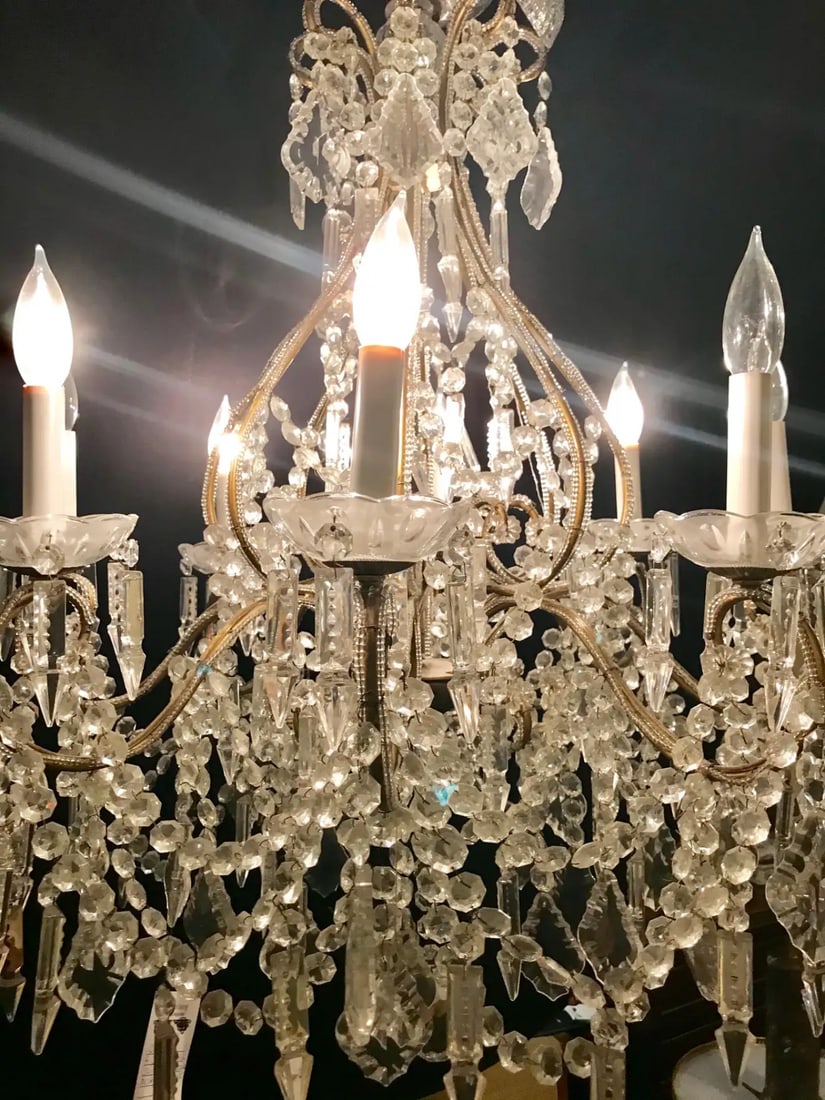 James Moder Crystal Venetian Style Chandelier. - 5