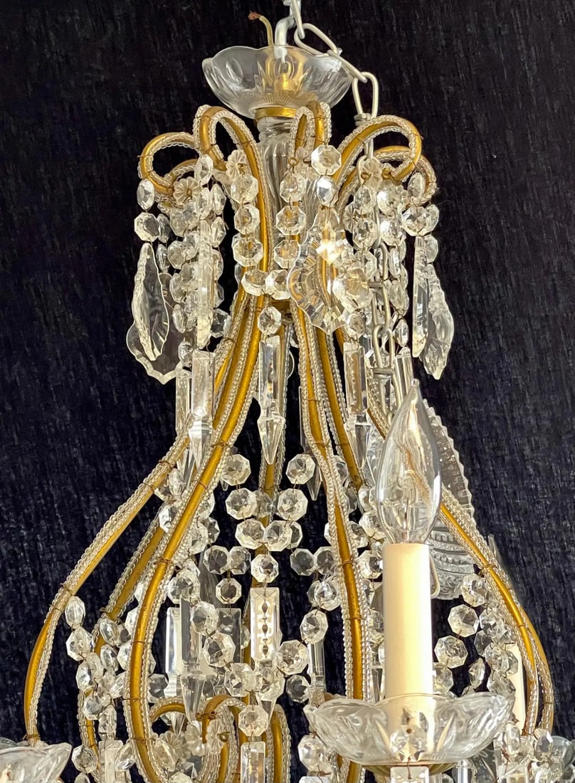 James Moder Crystal Venetian Style Chandelier. - 9