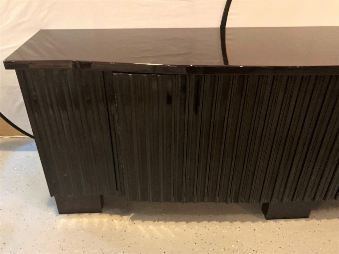 Palatial Pace Collection Wavy Front Mahogany Lacquered Credenza or Sideboard - 13