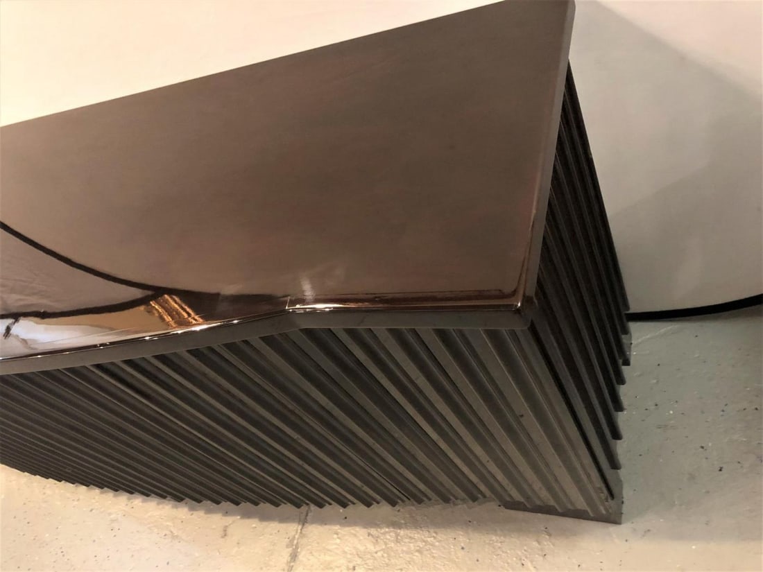 Palatial Pace Collection Wavy Front Mahogany Lacquered Credenza or Sideboard - 7