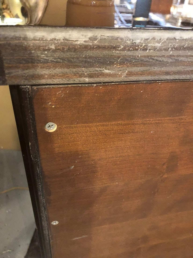 Palatial Pace Collection Wavy Front Mahogany Lacquered Credenza or Sideboard - 8