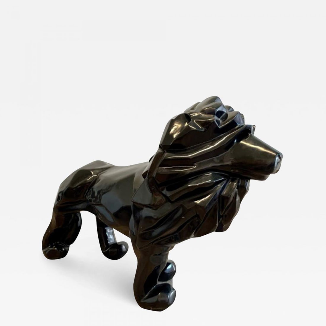 Contemporary Fiberglass Lion Sculpture, Ebony, Custom Quality - 2