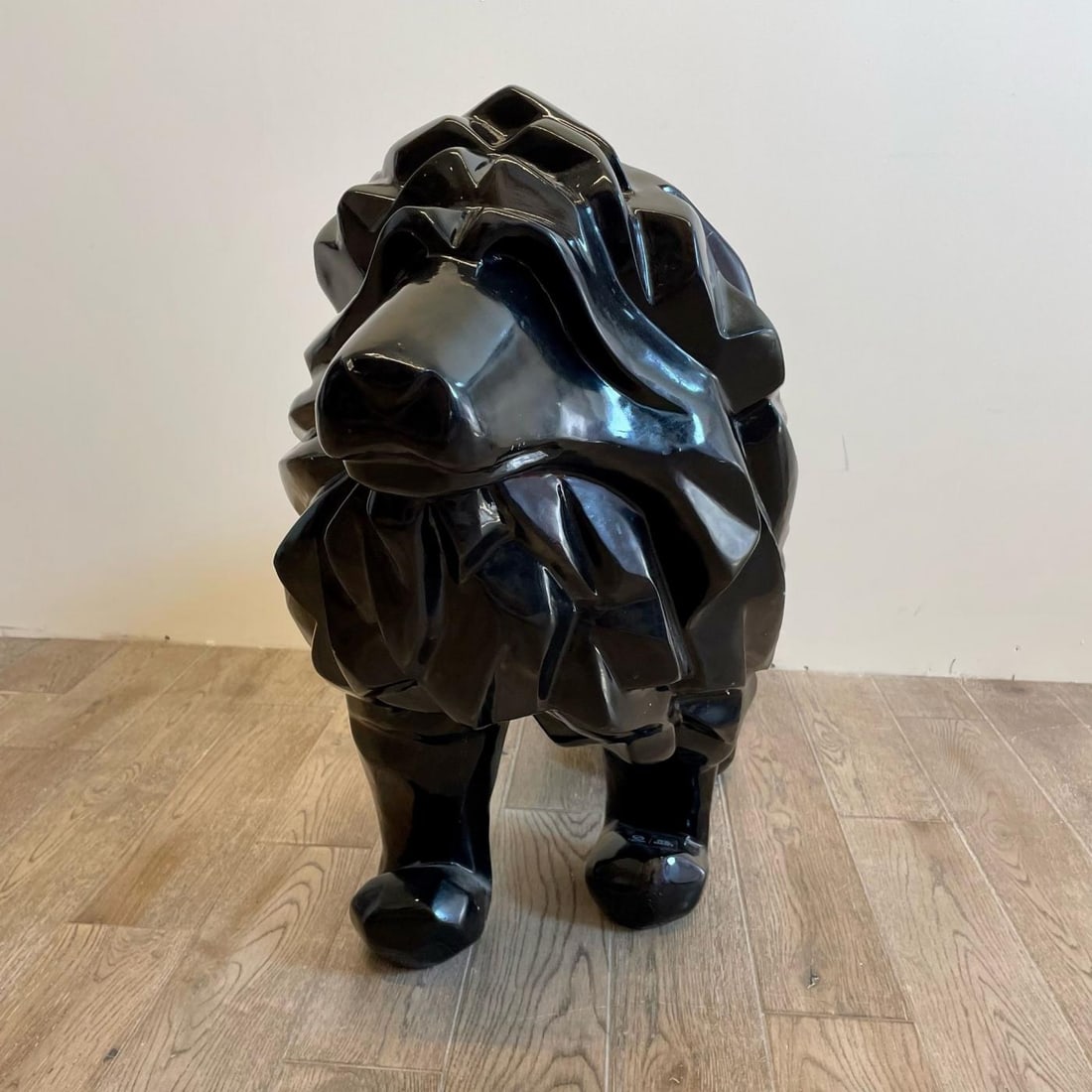 Contemporary Fiberglass Lion Sculpture, Ebony, Custom Quality - 7