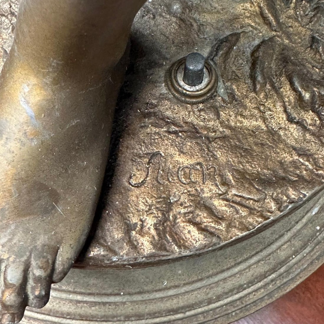 Metal Statue of a Woman Fruit Bearer, Mounted as Lamp, French, 1930s - 13