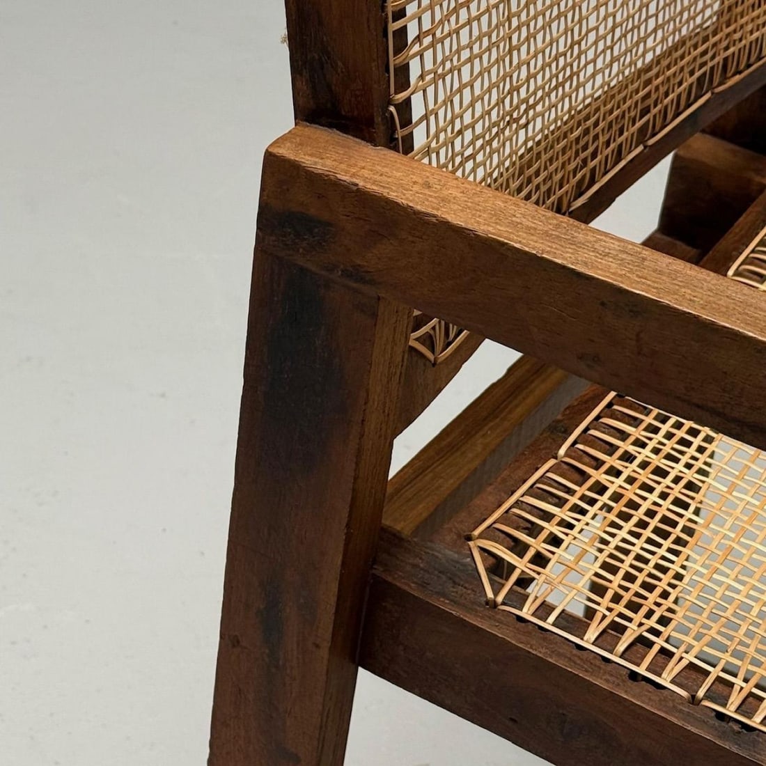 Pierre Jeanneret, French Mid-Century Modern, 12 Box Dining Chairs, Teak, Cane - 12