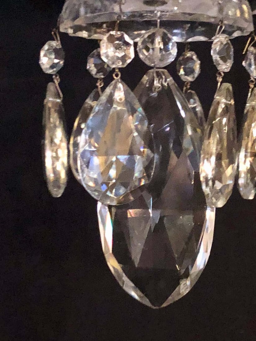 Fine Cut Crystal Georgian Chandelier with Large Pendants - 5