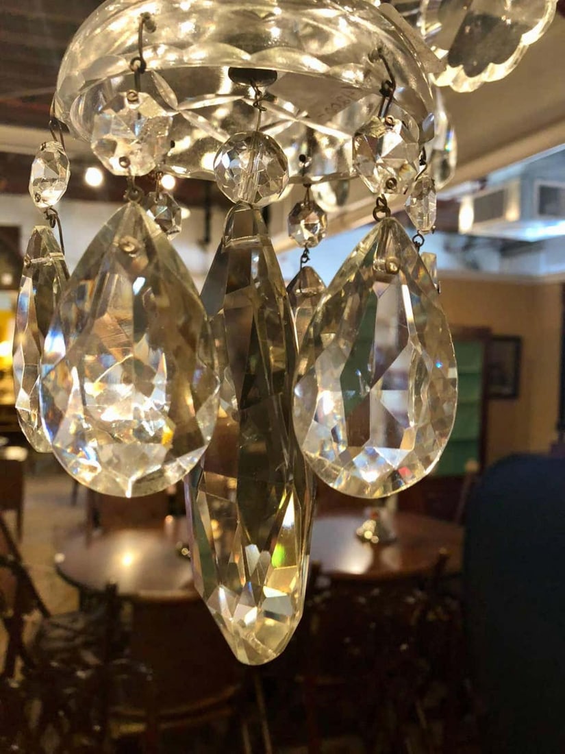 Fine Cut Crystal Georgian Chandelier with Large Pendants - 9