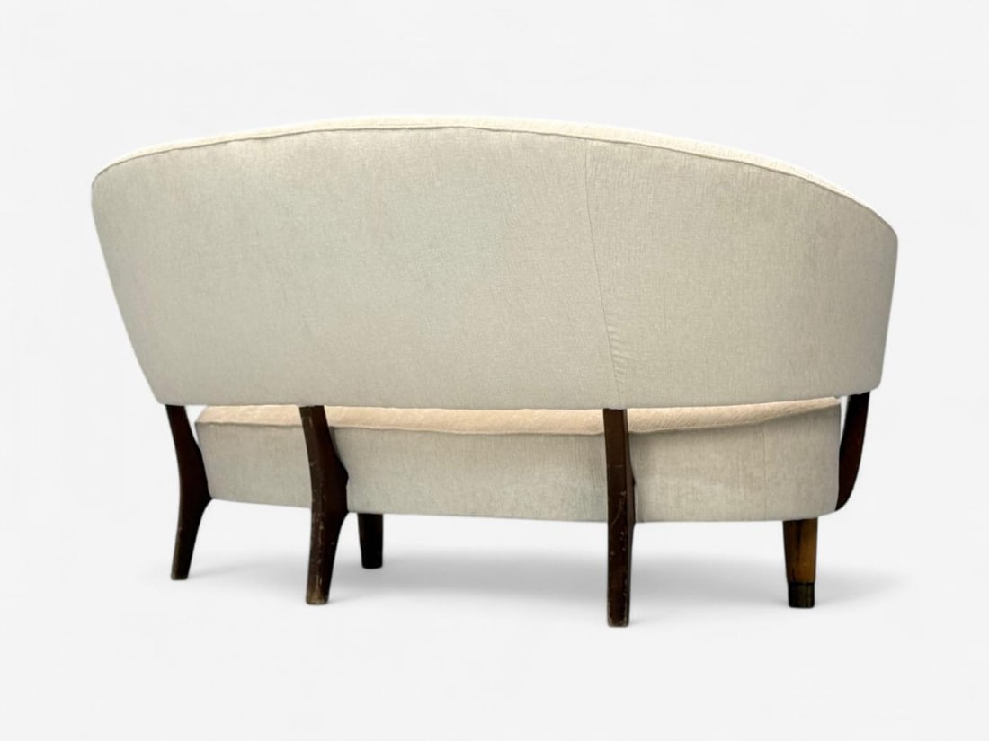Aage Sattrup, Beech, Fabric, Rare Floating Sofa, Denmark, 1950s - 10
