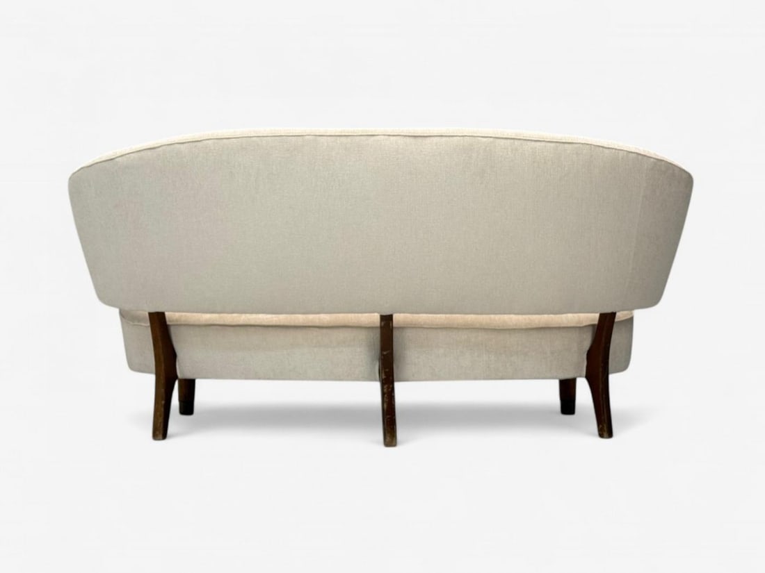Aage Sattrup, Beech, Fabric, Rare Floating Sofa, Denmark, 1950s - 11