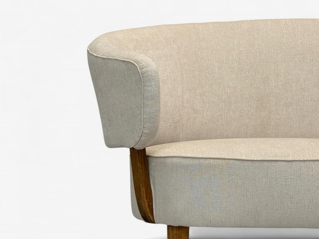 Aage Sattrup, Beech, Fabric, Rare Floating Sofa, Denmark, 1950s - 6