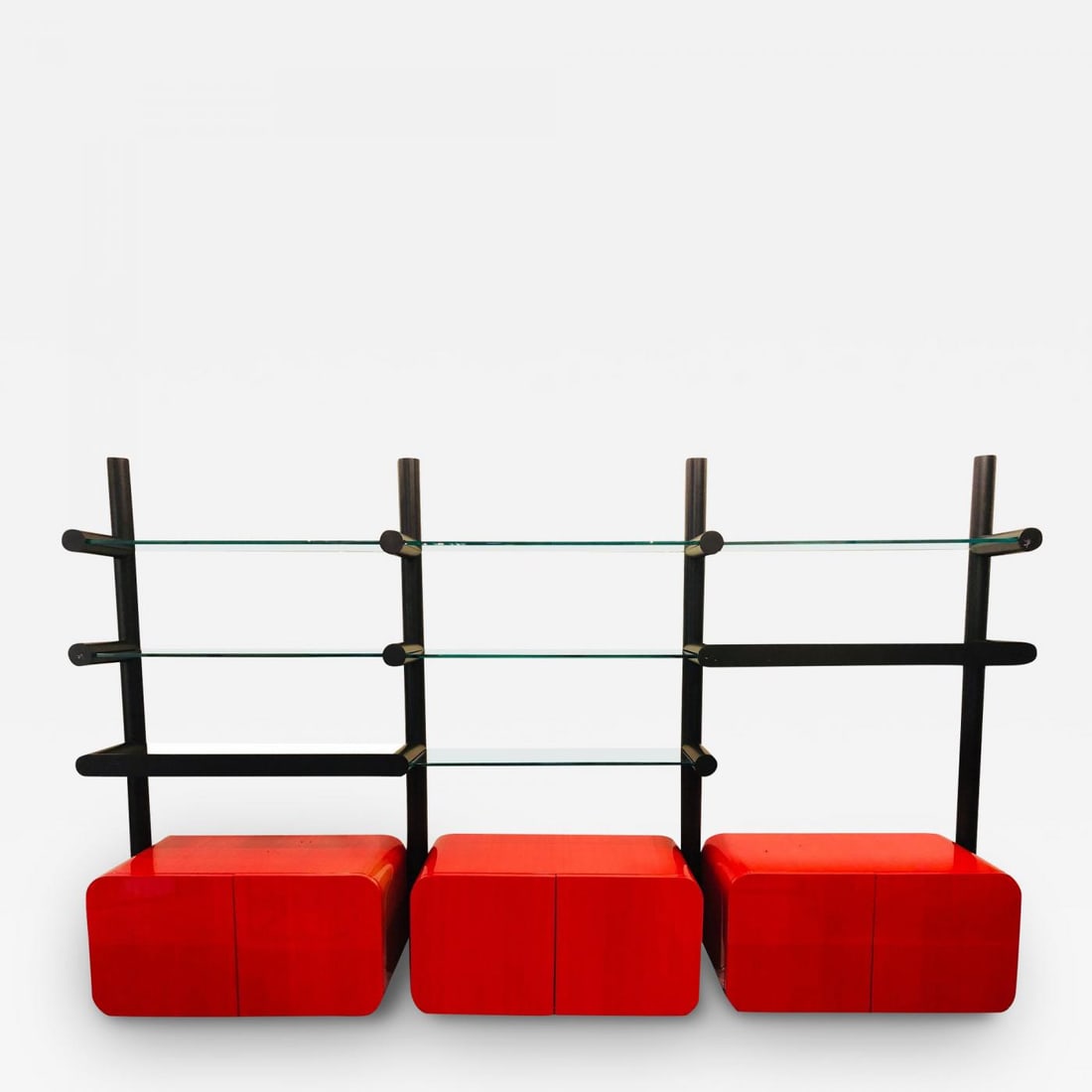 Pace Collection "Obra" Wall Unit Janet Schwietzer, Three Section Illuminated: Title: Pace Collection "Obra" Wall Unit Janet Schwietzer, Three Section Illuminated Description: Pace Collection "Obra" three section wall unit by Janet Schwietzer Iconic design by Janet Schwietzer fo