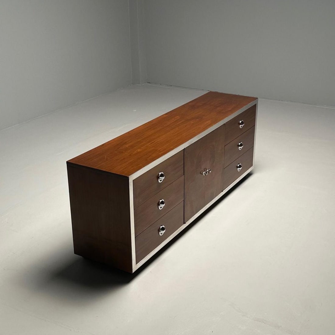 Mid-Century Modern Dresser / Sideboard by Milo Baughman, Chrome, Walnut - 5