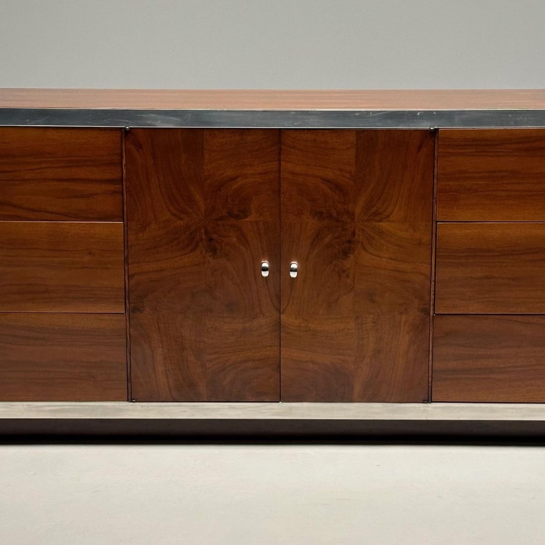 Mid-Century Modern Dresser / Sideboard by Milo Baughman, Chrome, Walnut - 8