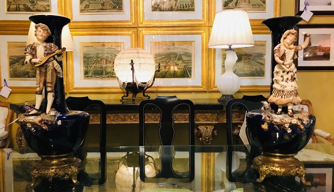 Two Large Porcelain French 19th-20th Century Figurative Vases - 12