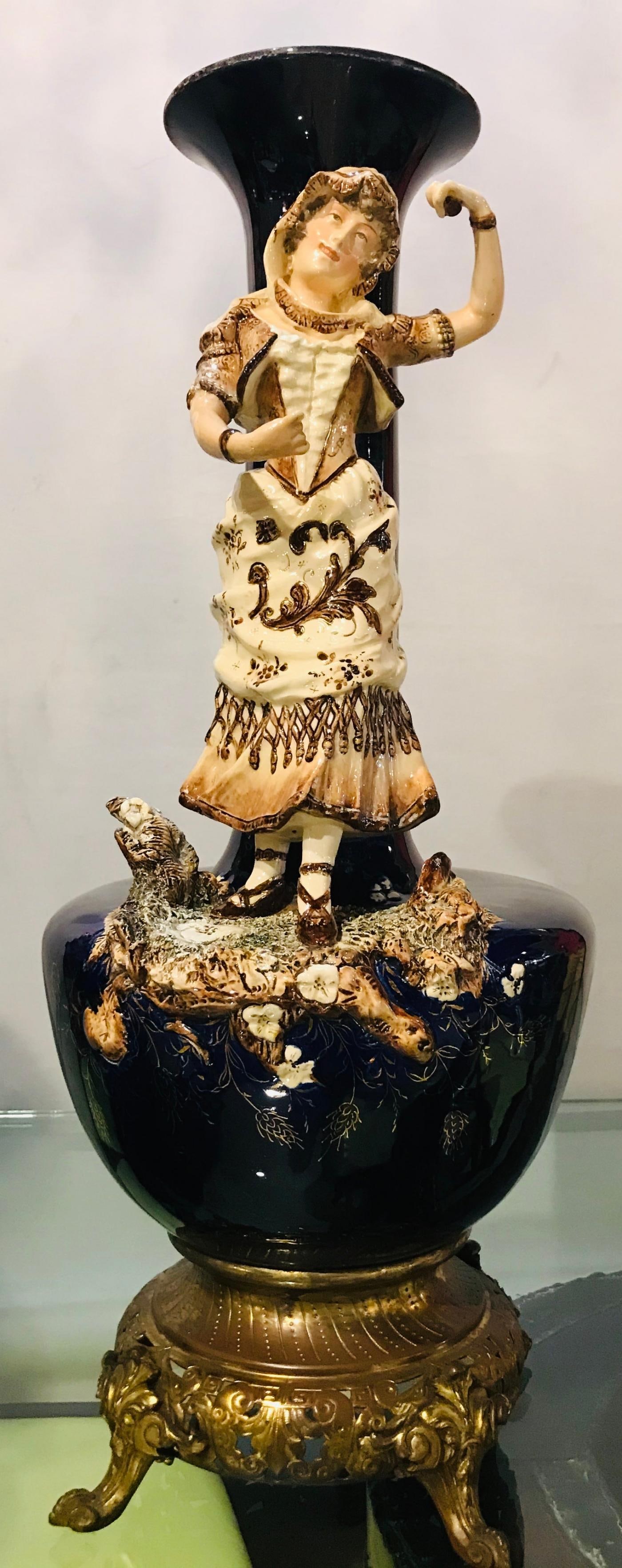 Two Large Porcelain French 19th-20th Century Figurative Vases - 4