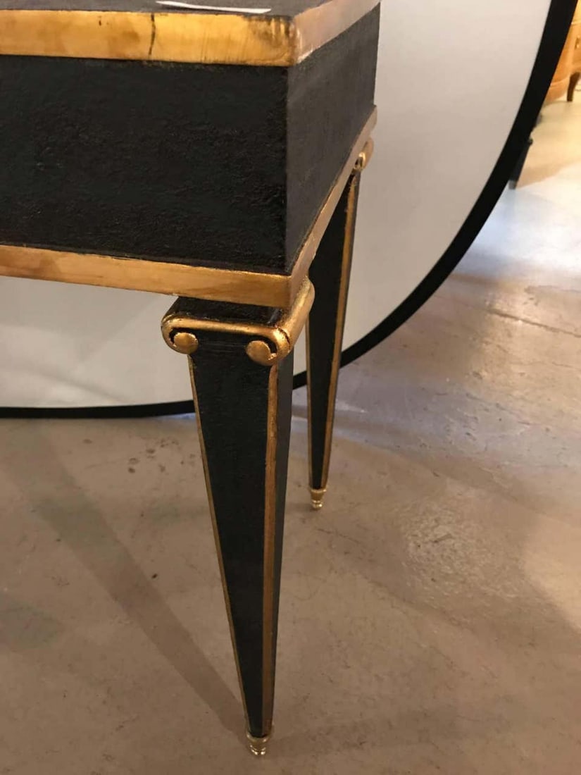 Pair of Maison Jansen Style End Table in Leather Top and Bronze-Mounted Legs - 10