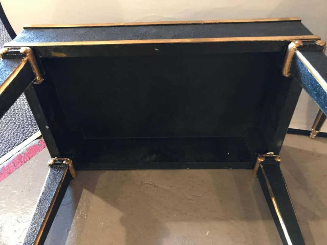 Pair of Maison Jansen Style End Table in Leather Top and Bronze-Mounted Legs - 7