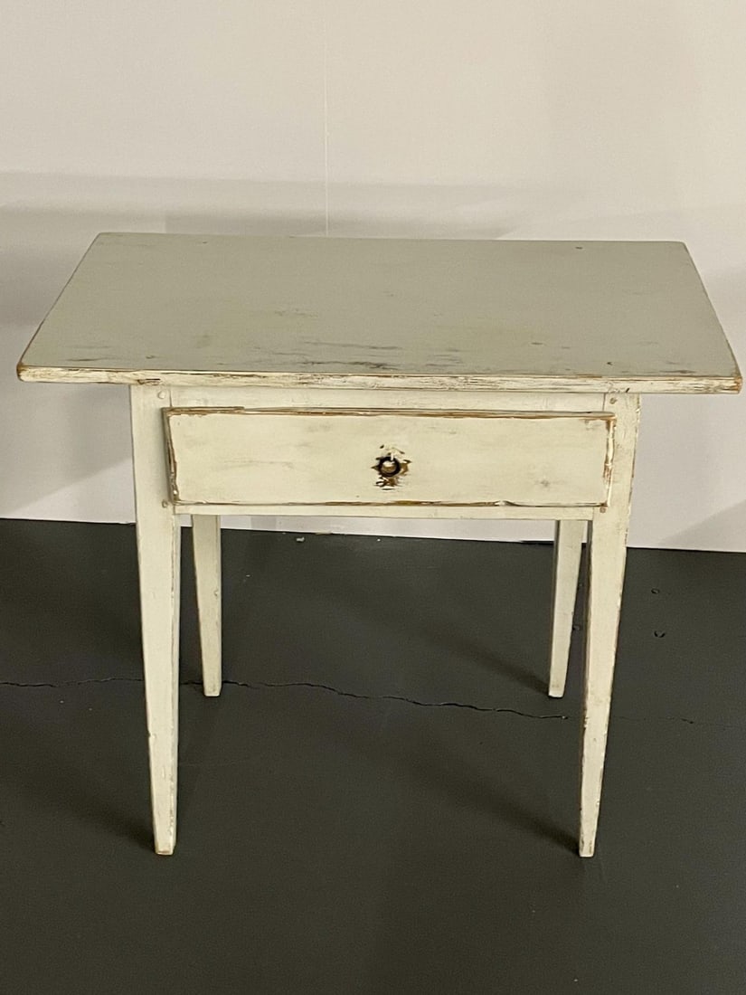 Swedish Gustavian Single Drawer Stand, Table or Nightstand, Paint Decorated - 10