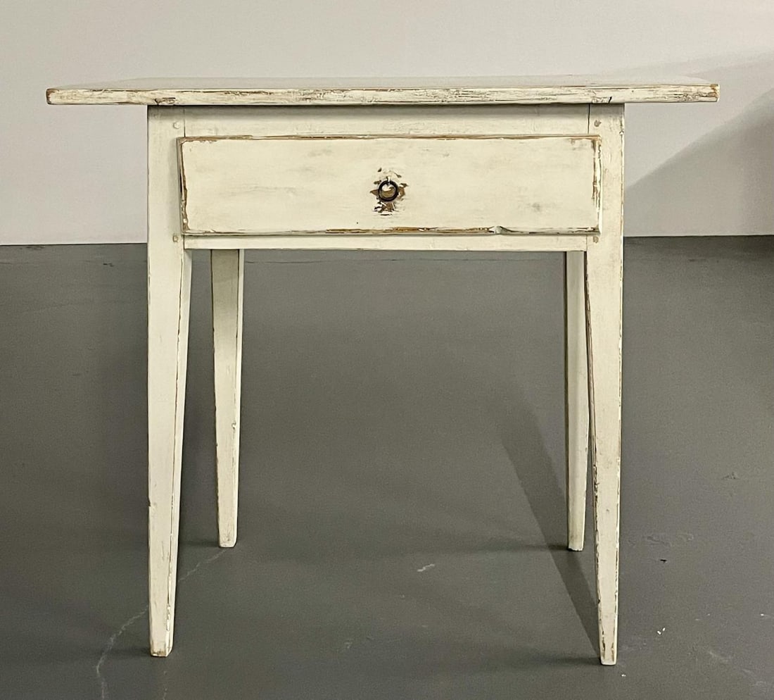 Swedish Gustavian Single Drawer Stand, Table or Nightstand, Paint Decorated - 3