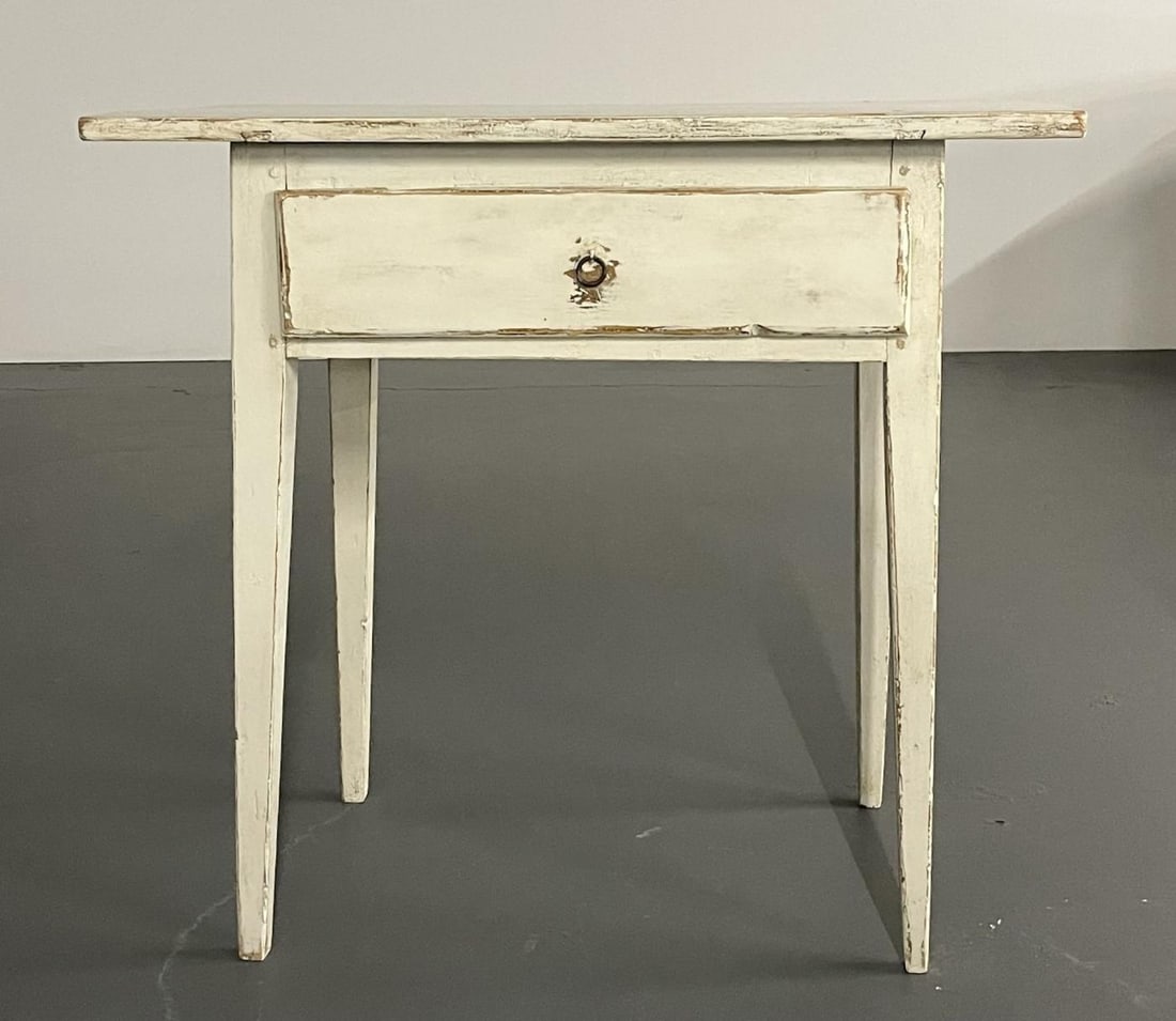 Swedish Gustavian Single Drawer Stand, Table or Nightstand, Paint Decorated - 4