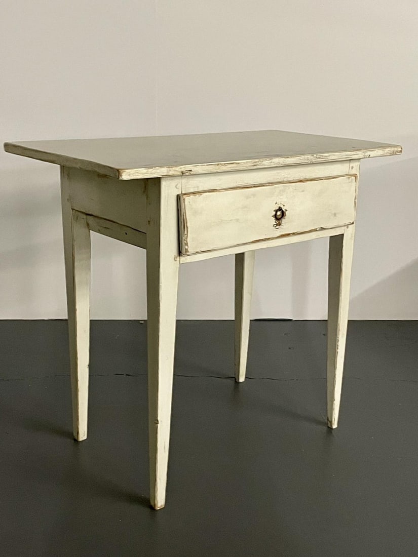 Swedish Gustavian Single Drawer Stand, Table or Nightstand, Paint Decorated - 5