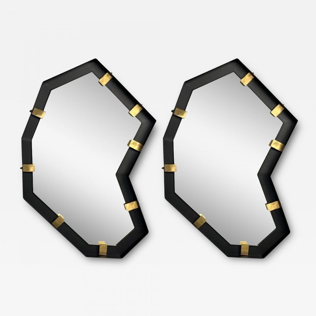 Contemporary, Industrial Modern, Angular Wall Mirrors, Steel, Brass, 2020s - 2