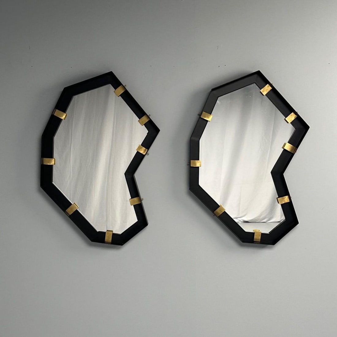 Contemporary, Industrial Modern, Angular Wall Mirrors, Steel, Brass, 2020s - 4