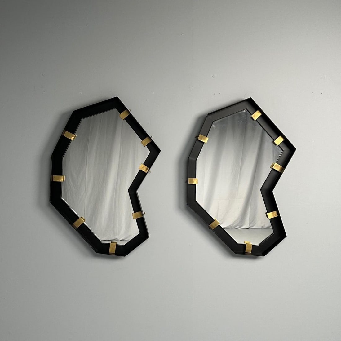 Contemporary, Industrial Modern, Angular Wall Mirrors, Steel, Brass, 2020s - 5
