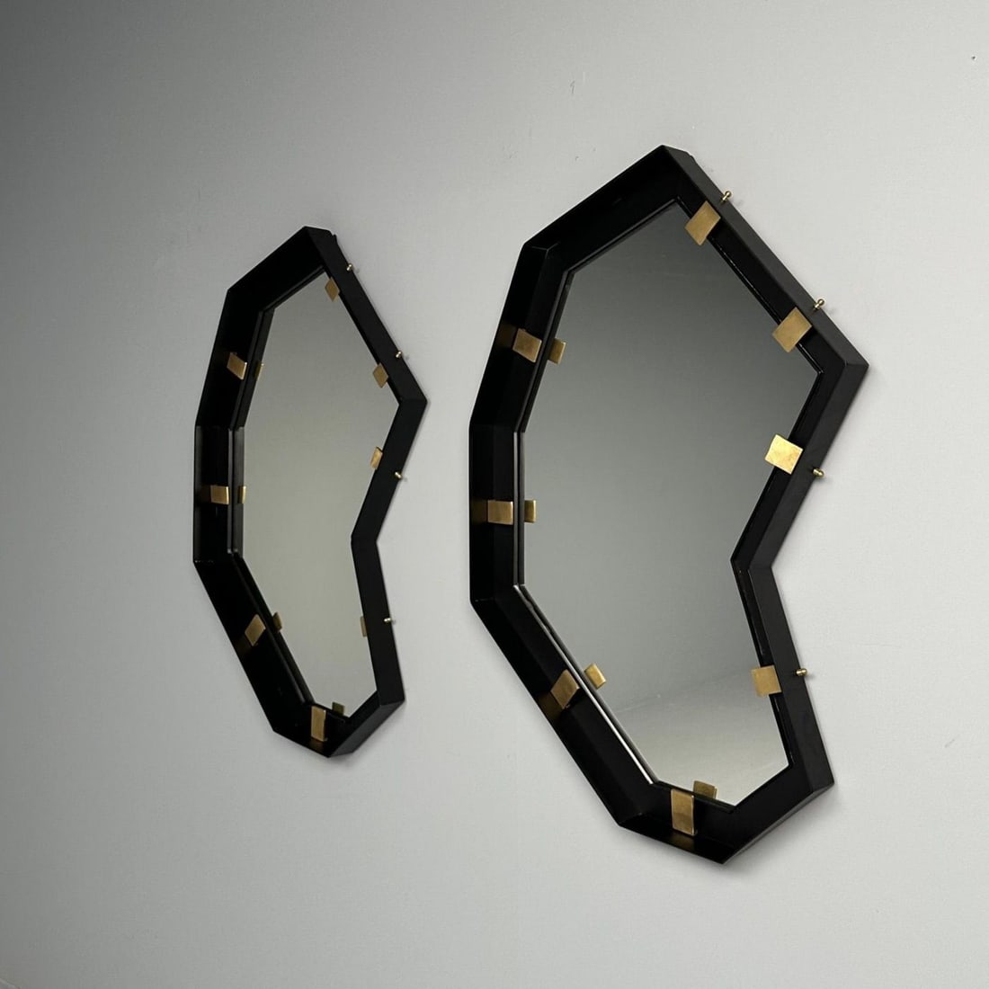 Contemporary, Industrial Modern, Angular Wall Mirrors, Steel, Brass, 2020s - 6