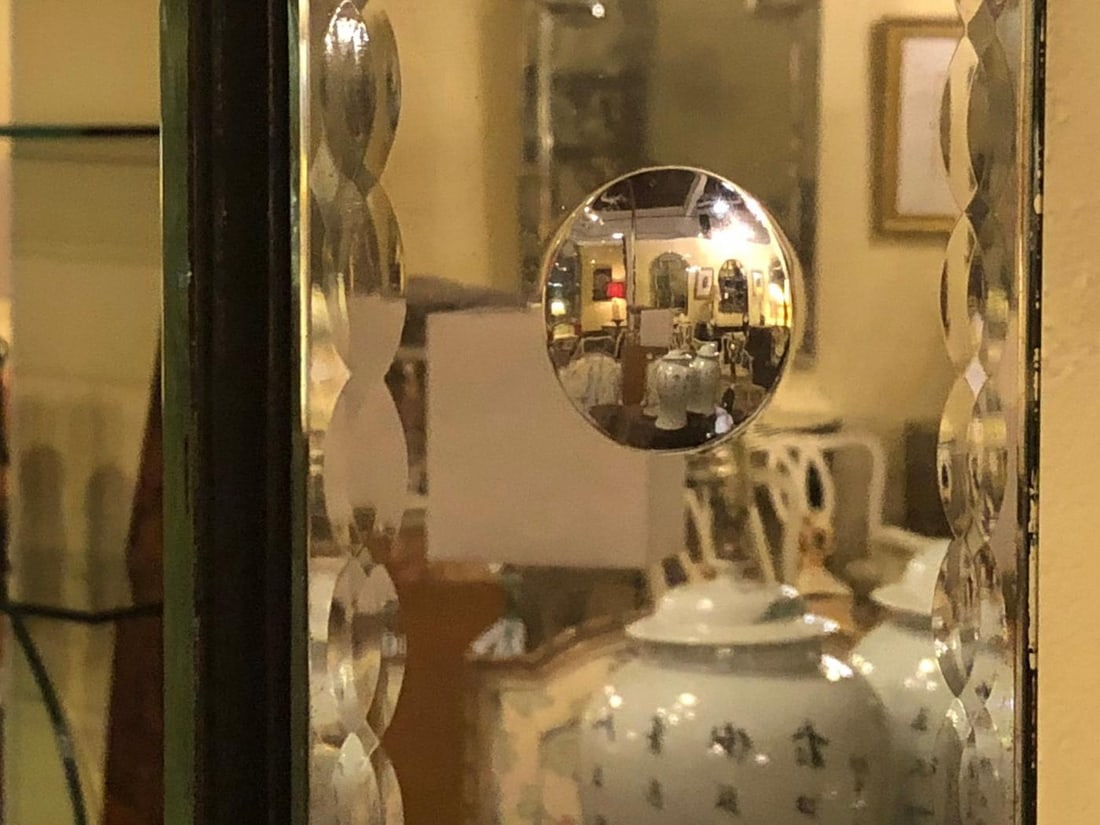 Palatial Art Deco Bubble Form Console or over the Mantel Mirror - 12