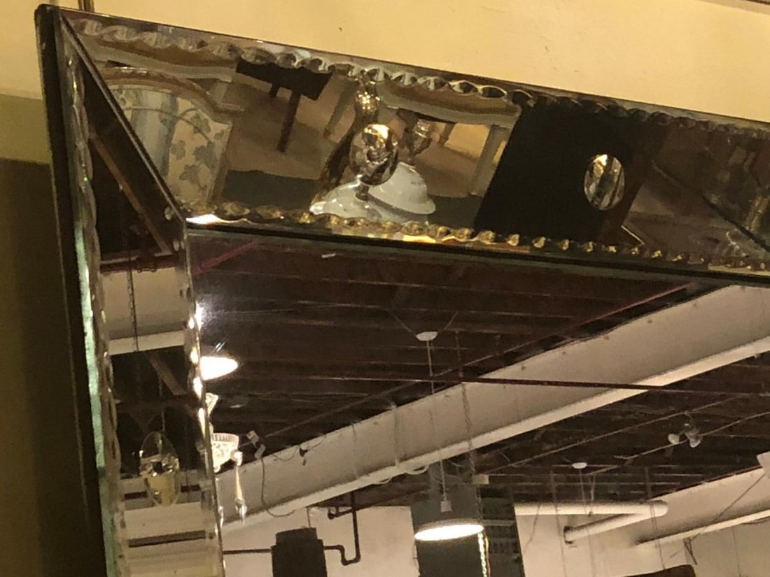 Palatial Art Deco Bubble Form Console or over the Mantel Mirror - 13