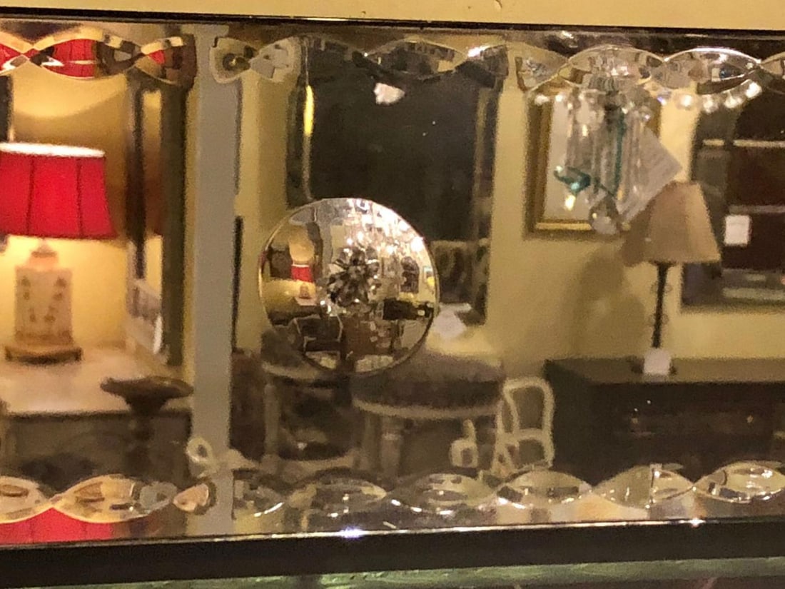 Palatial Art Deco Bubble Form Console or over the Mantel Mirror - 8