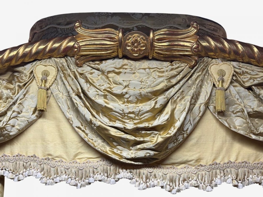 George III, Mahogany, Gilt-Wood, Silk, Canopy Bed, England c. 1880s - 11