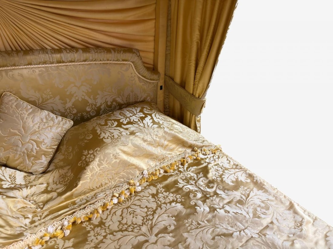 George III, Mahogany, Gilt-Wood, Silk, Canopy Bed, England c. 1880s - 12