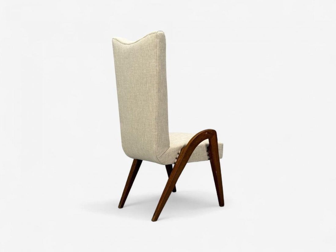 Malatesta & Masson, Beige Fabric, Wood, Occasional Chairs, Italy, 1950s - 13