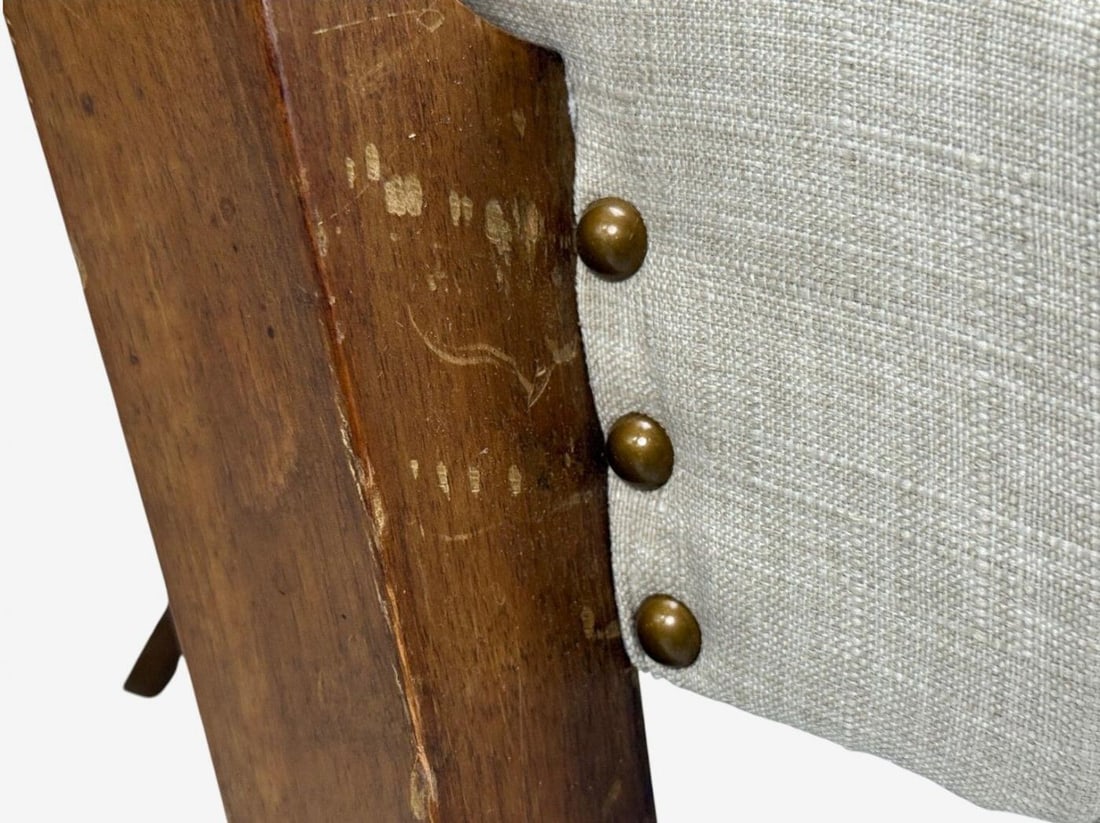 Malatesta & Masson, Beige Fabric, Wood, Occasional Chairs, Italy, 1950s - 9