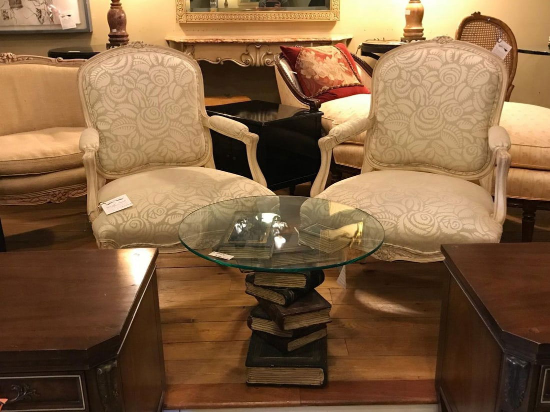 Pair of Louis XV Style Bergère Armchairs - 11