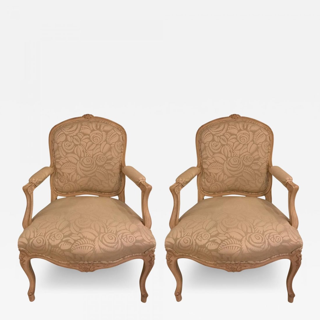 Pair of Louis XV Style Bergère Armchairs - 2