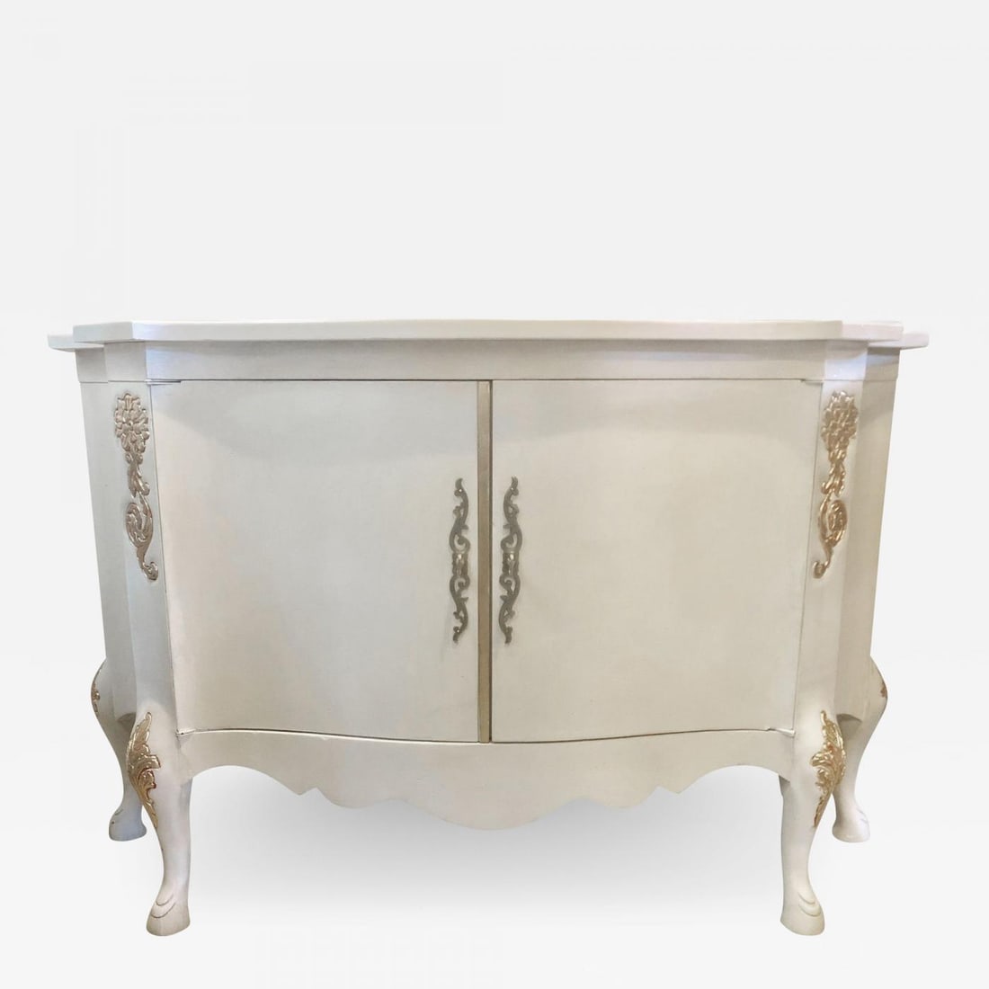 Louis XV Style Parcel-Gilt and Paint Decorated Two-Door Cabinet Server Sideboard - 2