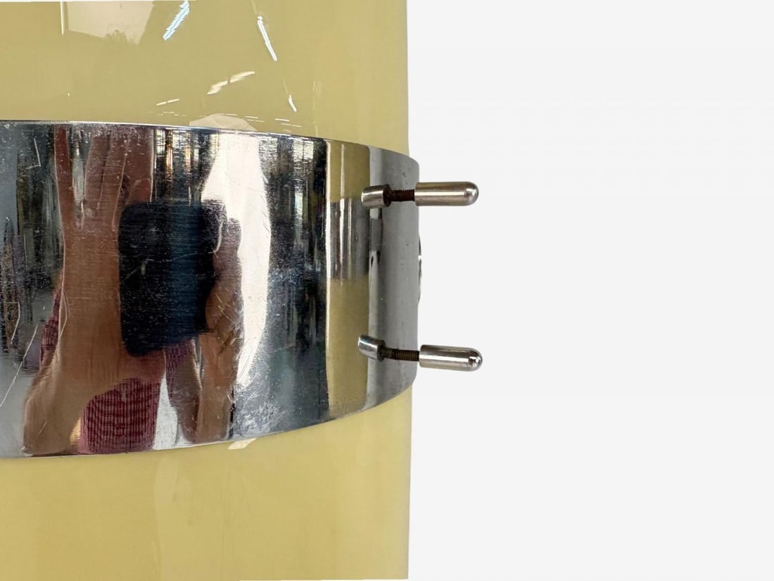 Italian Modern, Opaline Glass, Chrome, Space Age Wall Sconces, Italy, 1970s - 8
