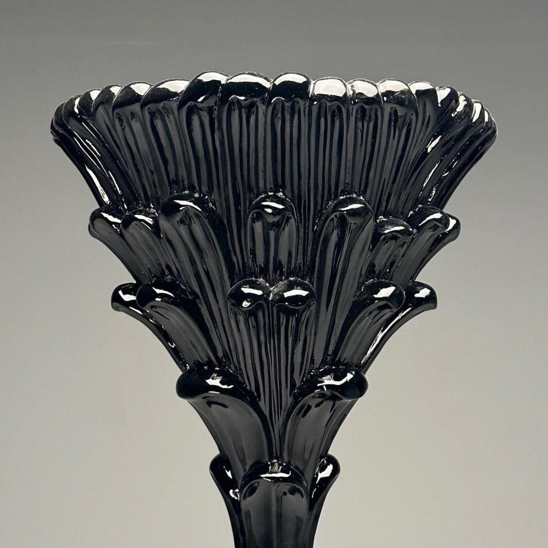 Serge Roche Style, Mid-Century Modern, Palm Leaf Floor Lamps, Black Lacquer - 6