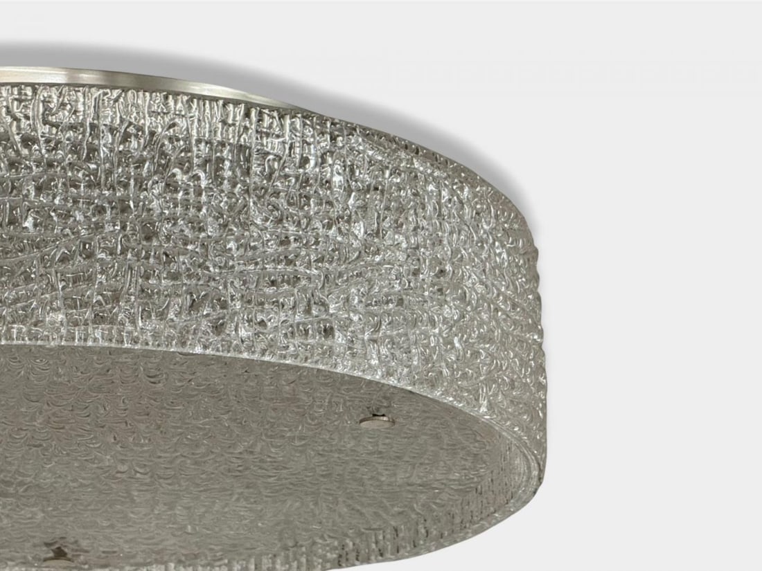 Kaiser Leuchten, Slumped Glass, Steel, Flushmount, Germany, 1960s - 8