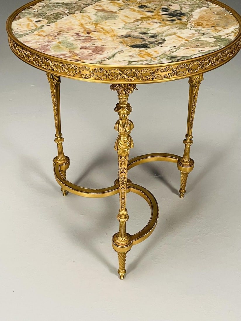 Pair of French Ormolu Marble Gueridons, Circular, 19th Century, Adam Weisweiler - 8