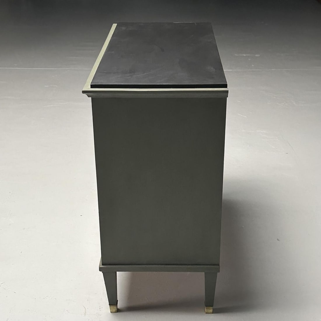 Gustavian, Swedish Commode, Green Paint, Pinewood, Brass, Sweden, 1970s - 10