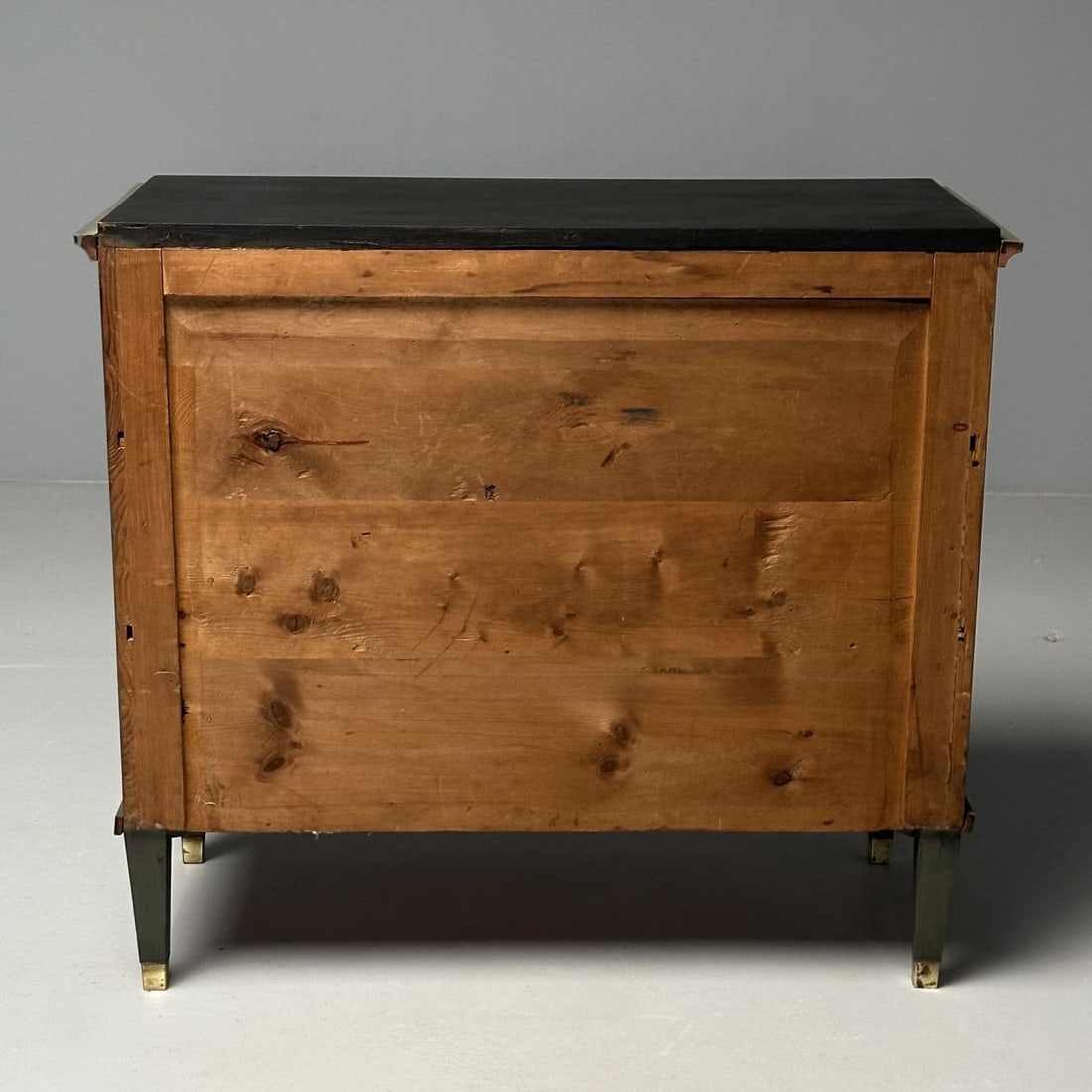 Gustavian, Swedish Commode, Green Paint, Pinewood, Brass, Sweden, 1970s - 11