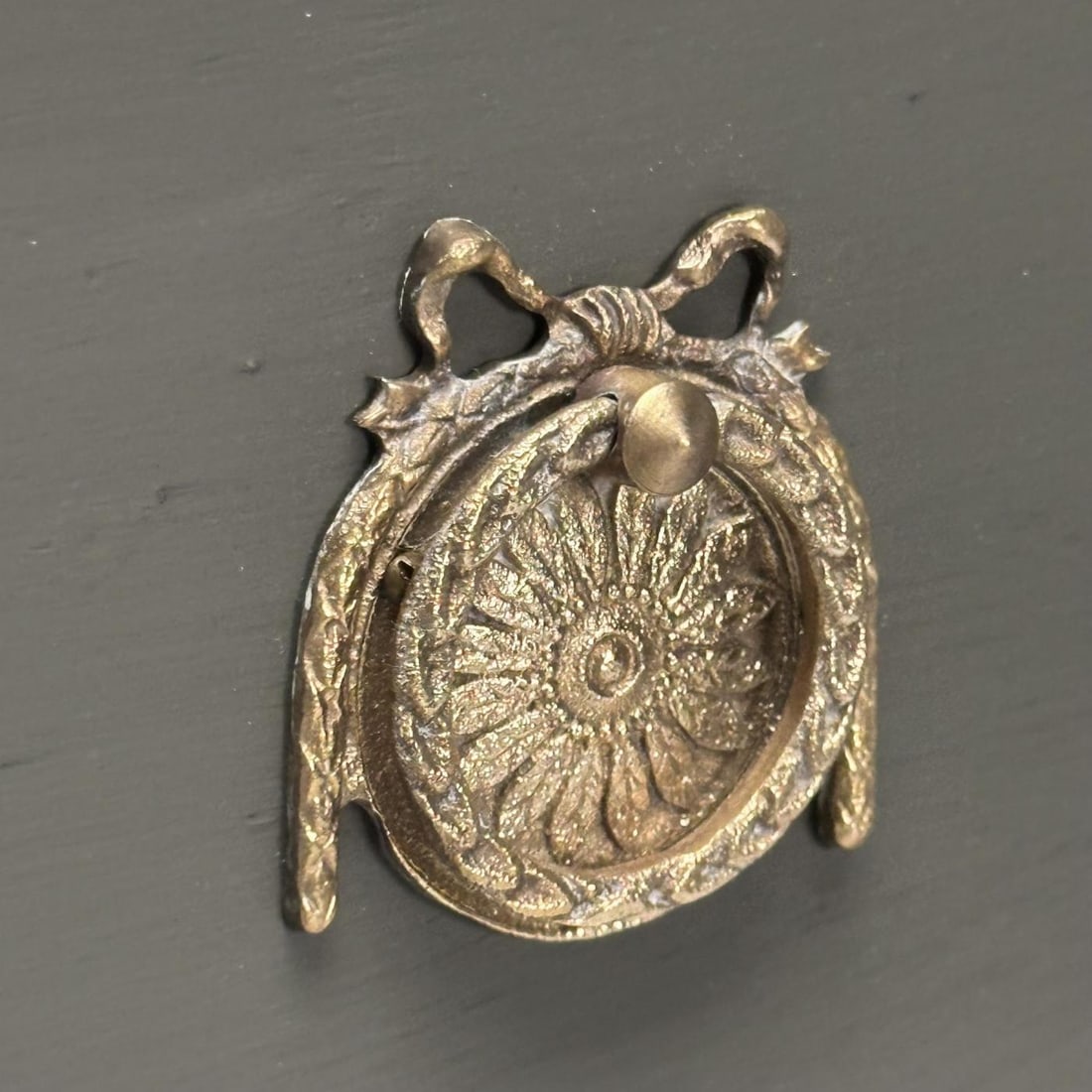 Gustavian, Swedish Commode, Green Paint, Pinewood, Brass, Sweden, 1970s - 5