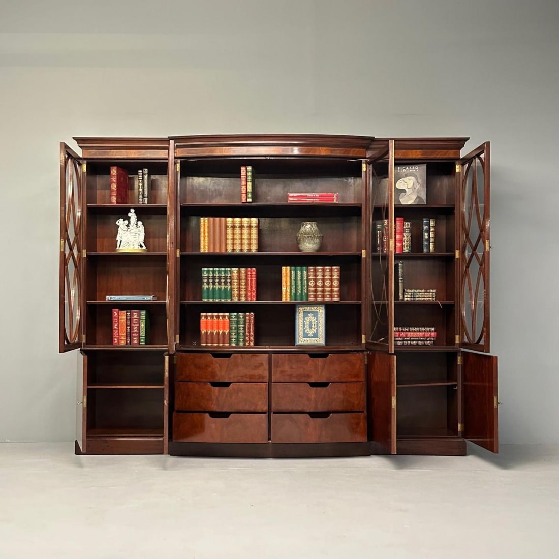 Schmieg & Kotzian, Georgian, Breakfront or Bookcase, Mahogany, Satinwood, 1920s - 6